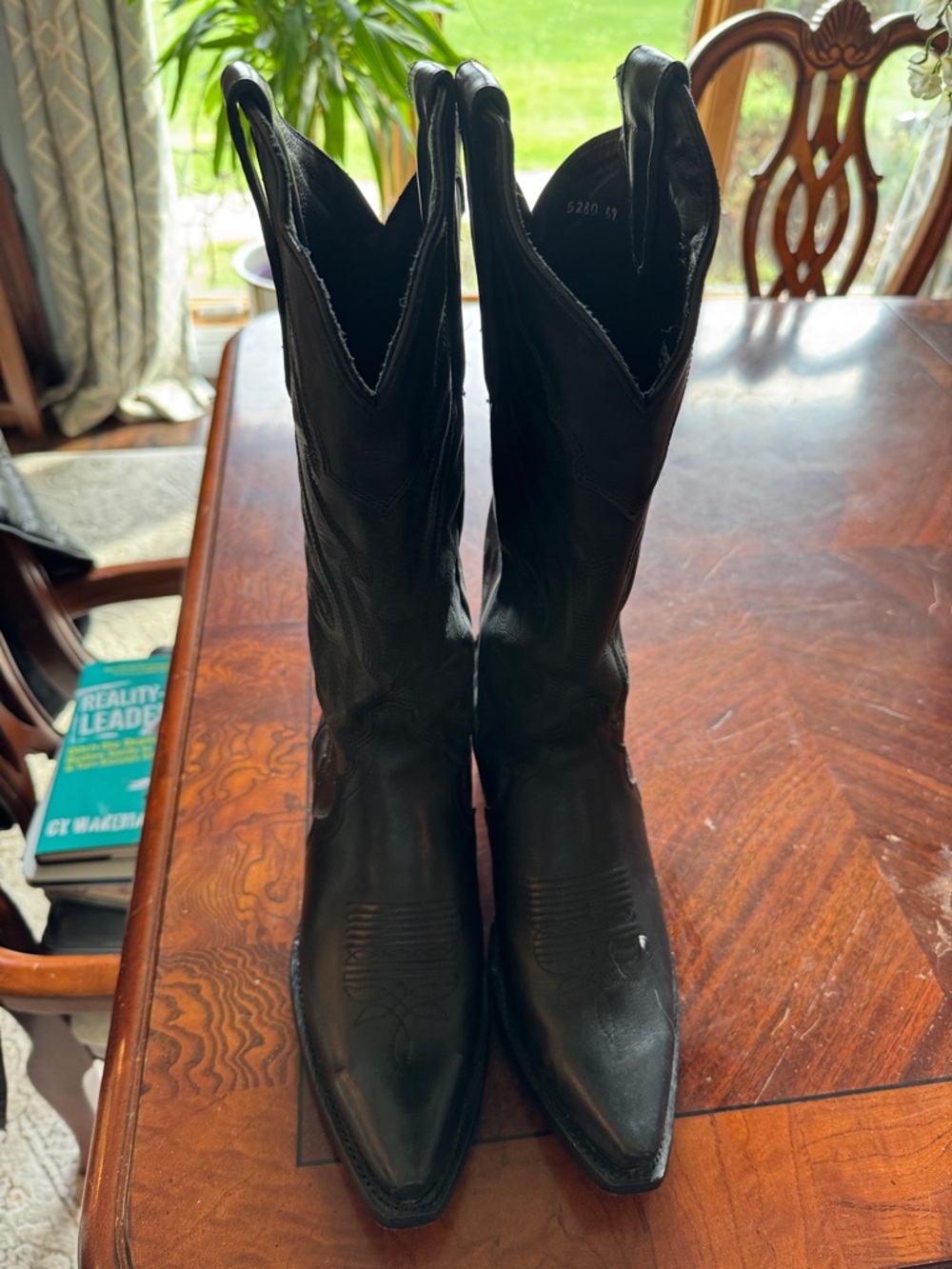 Women's Black Leather Western Boots